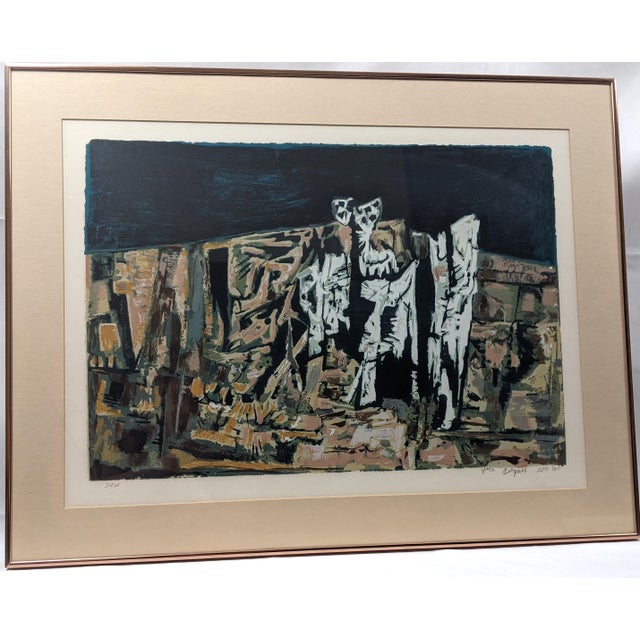 1980s Signed Limited Edition Yosl Bergner Lithograph, 20/135, Framed With Embossed Publisher's Blindstamp For Sale - Image 14 of 18