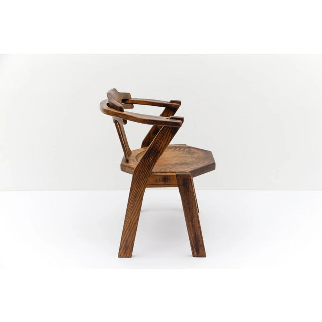 Mid-Century Modern Mid-Century Modern French Provincial Oak Chair, 1960s For Sale - Image 3 of 13