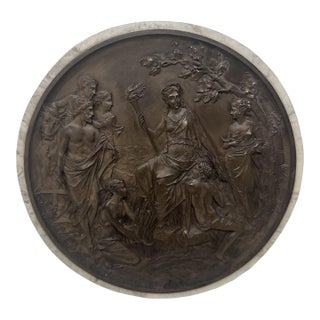 Antique Bronze Plaque Duke Dutchess Devonshire Demeter Godess Edward William Wyon For Sale