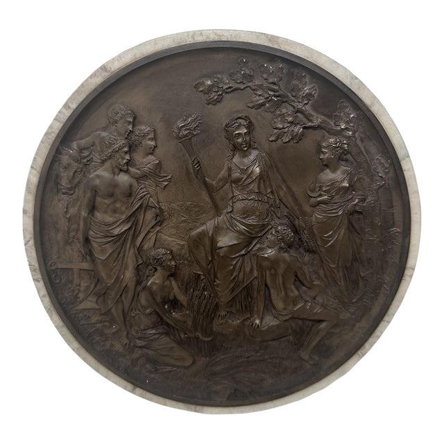 Antique Bronze Plaque Duke Dutchess Devonshire Demeter Godess Edward William Wyon For Sale
