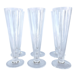 Late 20th Century Tiffany and Company Crystal Pilsner Glasses - Set of 6