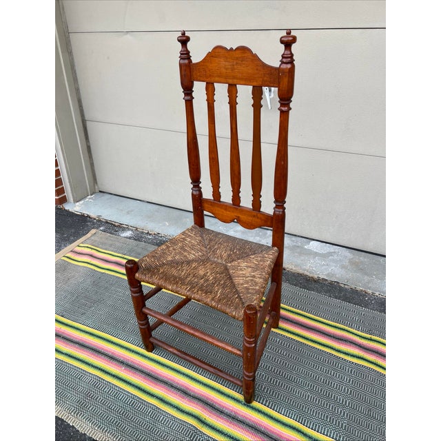 Farmhouse Antique New England Bannister-Back Side Chair, New England, Circa 1750's For Sale - Image 3 of 12