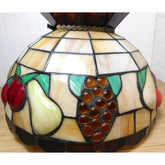 Charming fruit-themed slag glass pendant light in a stained glass, leaded style. Bursting with color and whimsy, this...