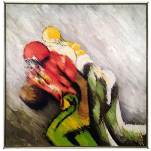 Impressionist Painting of Two Football Players