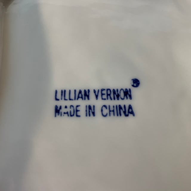Chinoiserie Lillian Vernon Blue and White Porcelain Decorative Chinoiserie Plates Set of 3 For Sale - Image 3 of 6
