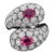2.67 Ct Natural Ruby & Diamond Cocktail Ring, Size 6 For Sale