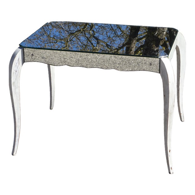 Wooden Coffee Table and Mirror, 1950s For Sale