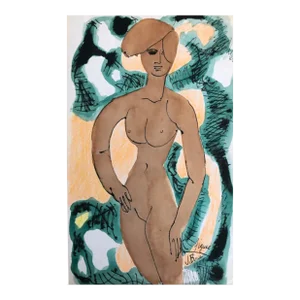 1959 James Bone Modern Female Nude Watercolor