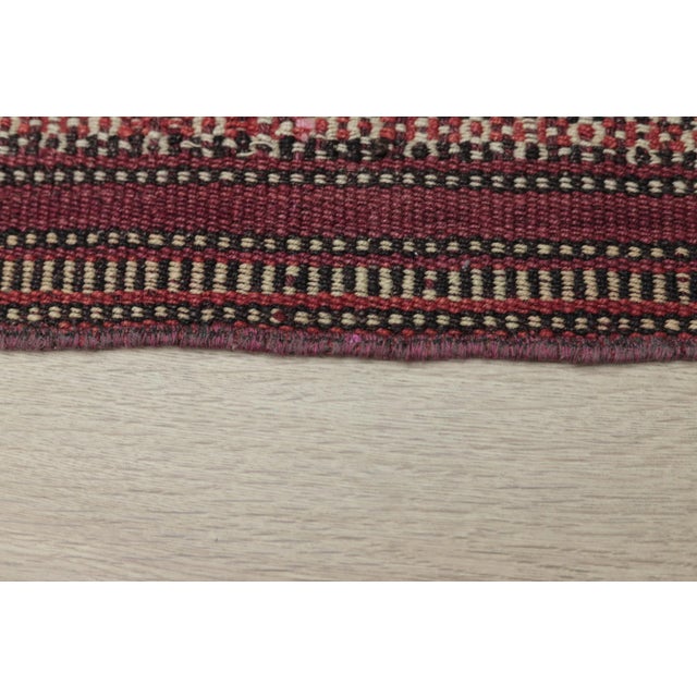 1960s Vintage Striped Very Old Natural Wool Kilim Runner Rug For Sale - Image 9 of 13