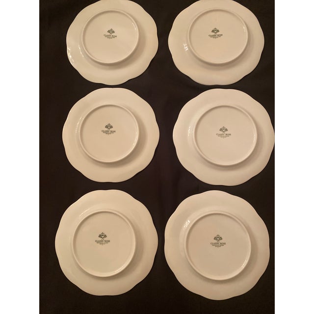 Rosenthal Classic Rose White Monbijou Bread, Dessert, Appetizer- Set of 6 Plates Vintage Mint Condition For Sale In Denver - Image 6 of 12