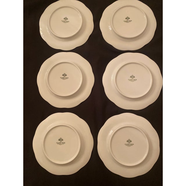Vintage Rosenthal Classic Rose White Monbijou Bread, Dessert, Appetizer- Set of 6 Plates Mint Condition For Sale In Denver - Image 6 of 12