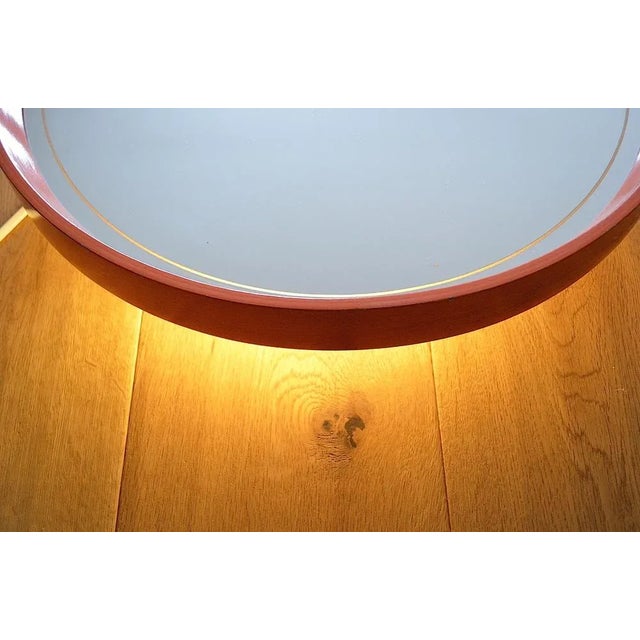 Illuminated Wall Mirror in Orange, 1970s For Sale - Image 3 of 7