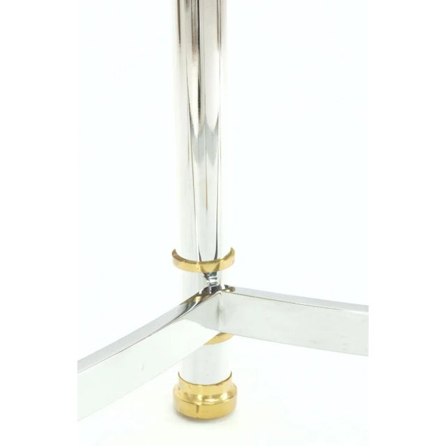 Brass Chrome Thick 3/4" Glass Top Mid Century Modern Oval Coffee Center Table For Sale - Image 10 of 13