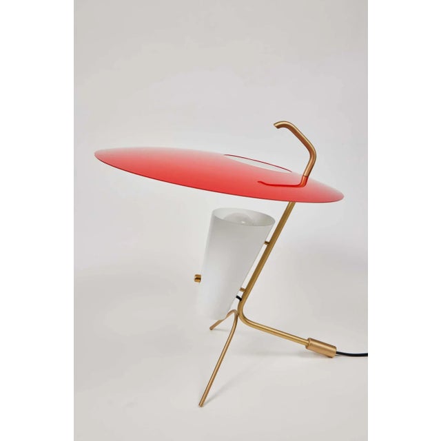 Pierre Guariche G24 Table Lamp in Red and White for Sammode Studio For Sale - Image 10 of 13