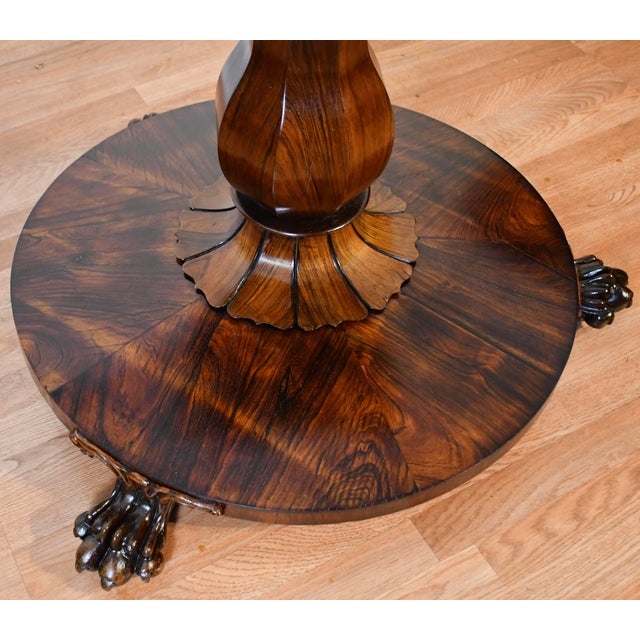 1840s Antique English Victorian Rosewood Tilt Top Table / Center Table For Sale - Image 10 of 17