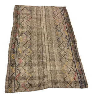 1960s Vintage Tribal Handmade Anatolian Kilim Rug- 5′1″ × 7′8″