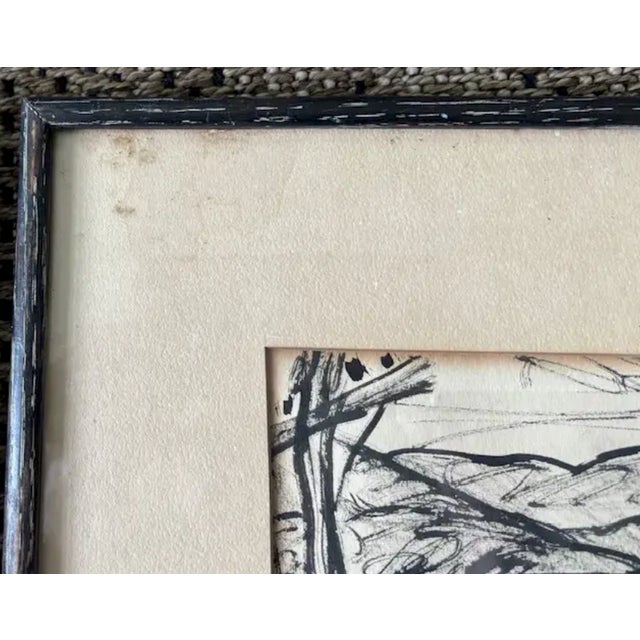 Off-white Original Early Mid Century Landscape Ink Drawings by Listed Artist Hesill Boultbee - Signed For Sale - Image 8 of 15
