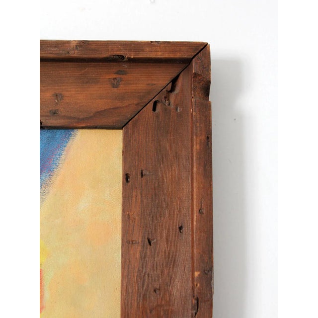 Wood Vintage Rodeo Oil Painting For Sale - Image 7 of 11