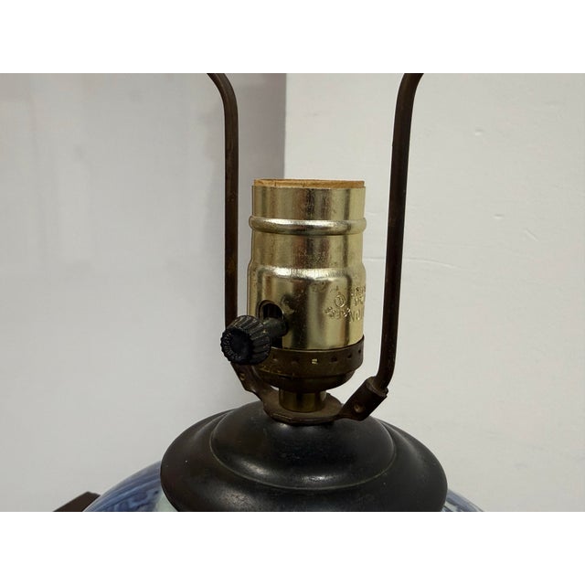 Blue Chinoiserie Porcelain Ginger Jar Table Lamp Vintage For Sale - Image 8 of 12