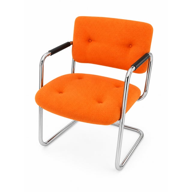 Mid-Century Modern Steelcase Cantilever Chrome Chairs - Pair For Sale - Image 3 of 5