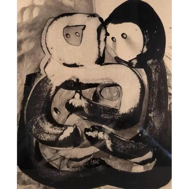 Anne De Vriese-Jernander, Couple and Child, 1974, Mixed Media on Paper, Framed For Sale - Image 12 of 12