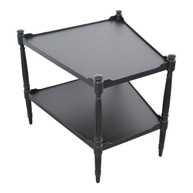 Heritage Furniture French Regency Black Lacquered Wedge Table For Sale