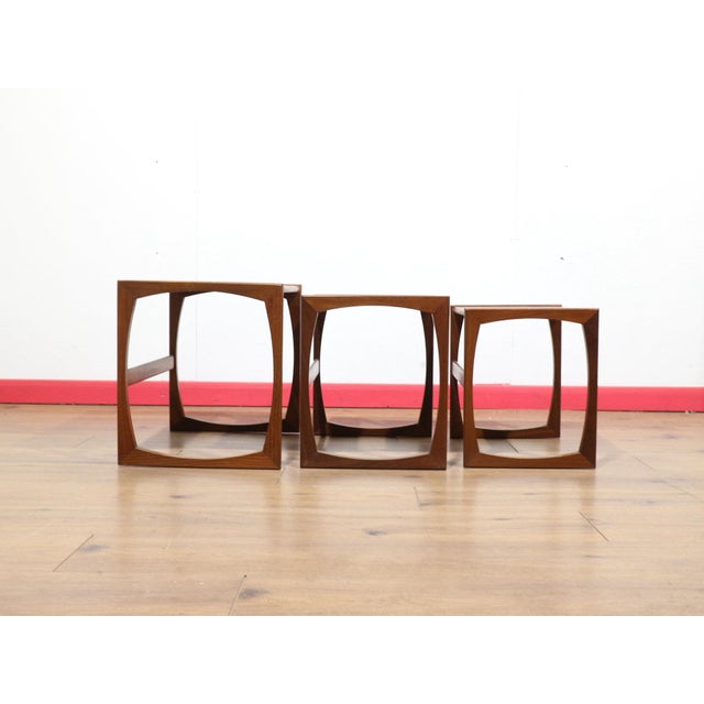 Mid-Century Modern Mid Century Modern Vintage Teak Quadrille Nesting Ends Tables in the Style of G Plan Danish Style For Sale - Image 3 of 14