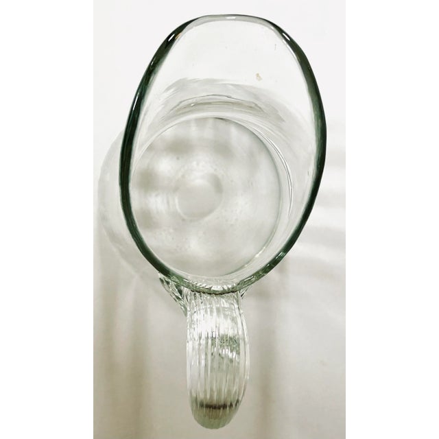 Glass Mid Century Blown/Cut Glass Serving Pitcher For Sale - Image 7 of 8