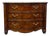 1980s Henredon French Provincial Burl Walnut Three-Drawer Marble Top Serpentine Commode Chest / Dresser For Sale