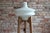1960s Space Age Floor Lamp with White Glass Lampshade and Wooden Tripod Base, Czechoslovakia, 1960s For Sale - Image 5 of 8