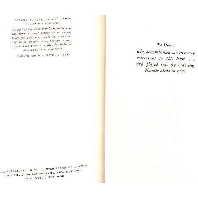 "Dining in New York an Intimate Guide" 1934 James, Rian For Sale - Image 4 of 9