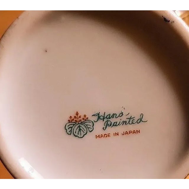 Japanese Vintage Handpainted Creamer & Sugar Set Japan For Sale - Image 3 of 14