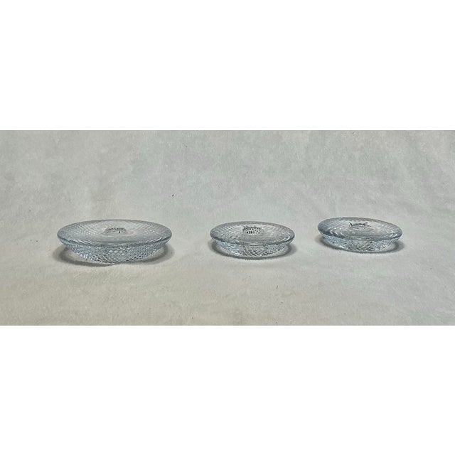 Vintage 1970s Holmegaard Trigona Clear Glass Candle Holders, Set of 3 For Sale - Image 9 of 12