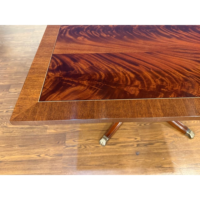 Wood Square Mahogany Dining/Breakfast/Game Table by Leighton Hall - Showroom Sample For Sale - Image 7 of 11