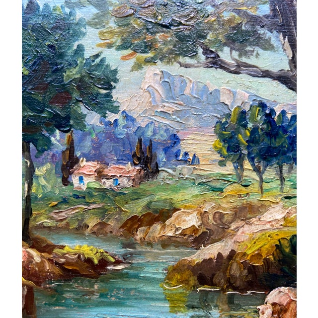 Edmond Flégier, Provence Landscape, 1950s, Oil on Panel For Sale - Image 6 of 10