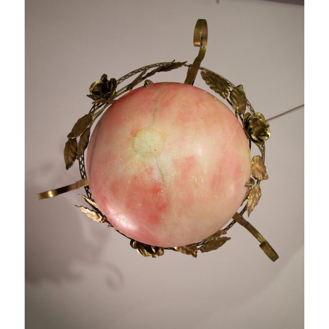 La Belle Èpoque Red Alabaster Pendant, 1910 For Sale - Image 11 of 12