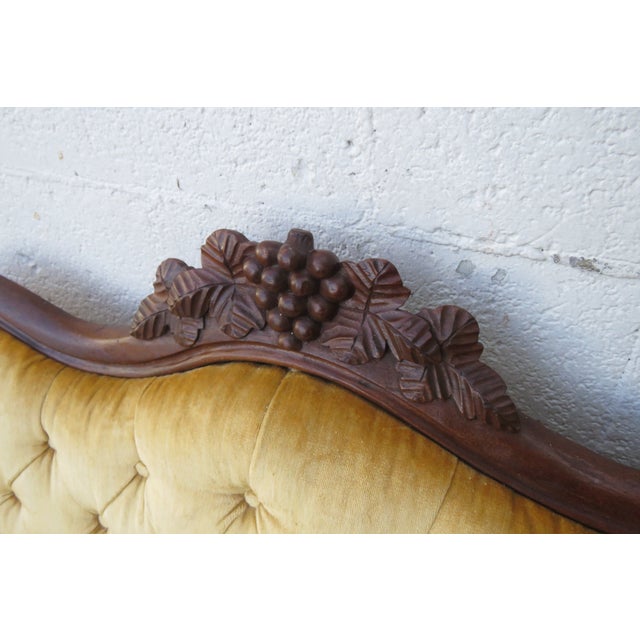 Late 19th Century Late 1800s Victorian Carved Solid Mahogany Settee Loveseat Sofa 6000 For Sale - Image 5 of 14