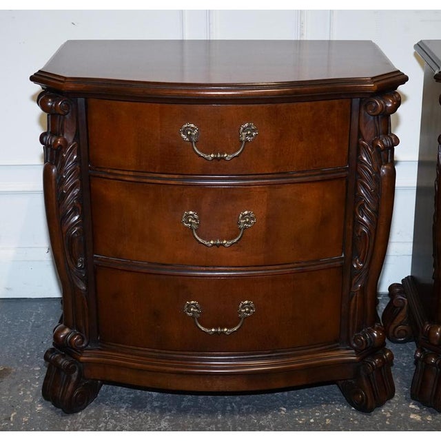 Large American Chippendale Style Nightstands, Set of 2 For Sale - Image 4 of 18