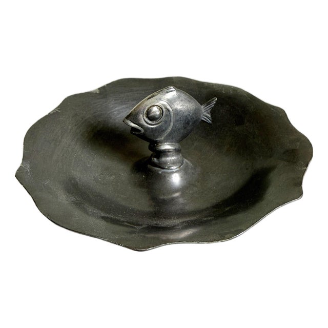 Fish Vide Poche Catchall in Pewter For Sale