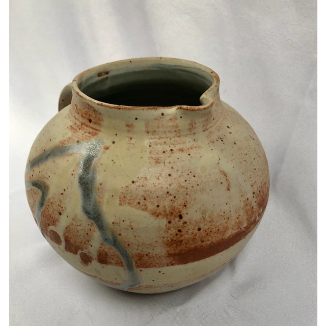 Handcrafted Signed Art Pottery Pitcher For Sale - Image 4 of 11