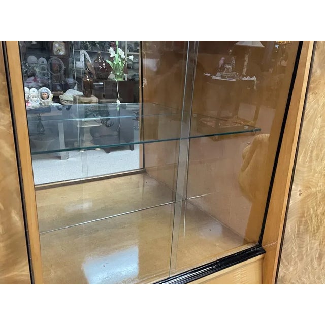 French 1950s French Deco Style Burlwood Cabinet For Sale - Image 3 of 8