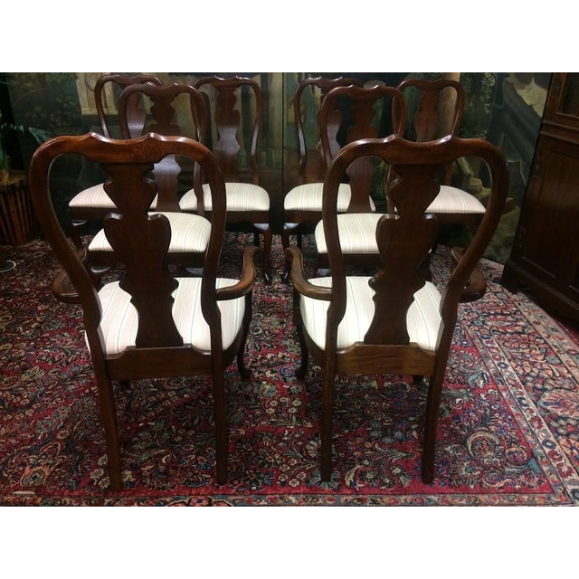 Vintage Dining Chairs, Queen Anne Chairs, Set of Eight For Sale - Image 12 of 15