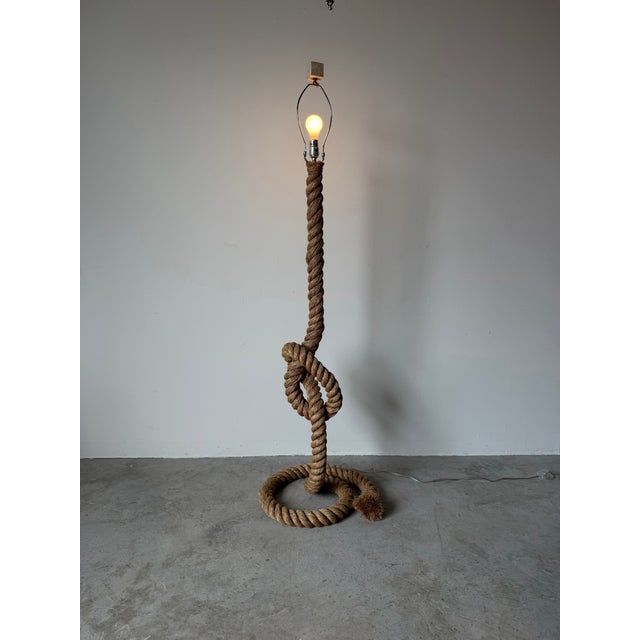Bring timeless French-inspired organic design into your space with this striking vintage floor lamp in the style of Audoux...