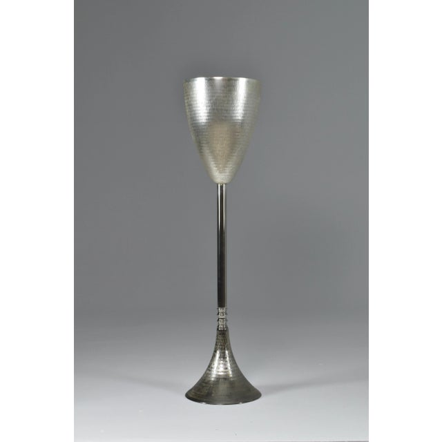 Early 21st Century Celis Contemporary Brushed Nickel Brass Champagne Bucket Stand by Jonathan Amar For Sale - Image 5 of 7