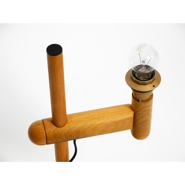 Oak Table Lamp with Height-Adjustable Shade from Temde, 1960s For Sale - Image 13 of 18