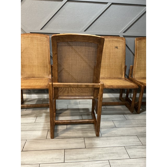 Wood Set of 4 Vintage Drexel Mid-Century Modern High-Back Dining Chairs With Cane Seats & Backs For Sale - Image 7 of 17