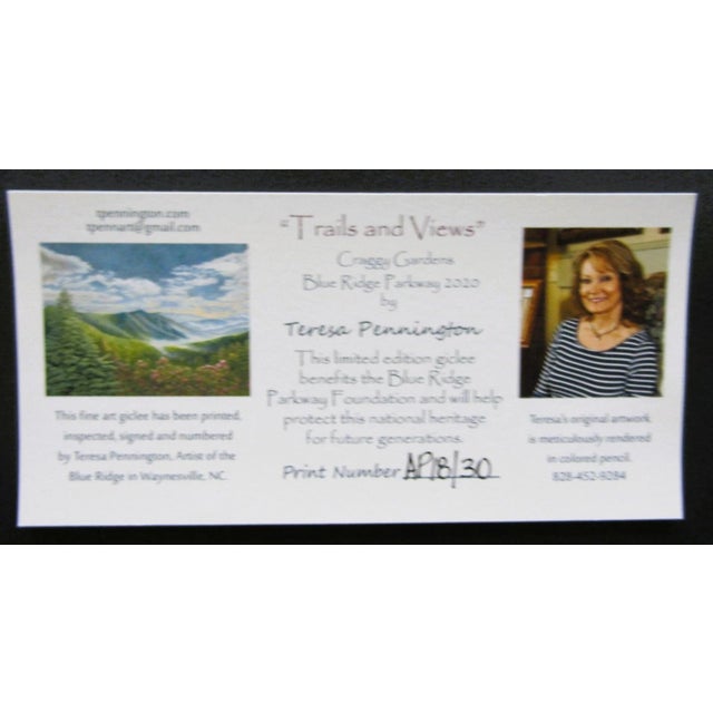 Blue Teresa Pennington Trails and Views Giclee Print Numbered Ap13/80 Coa and Signed For Sale - Image 8 of 8