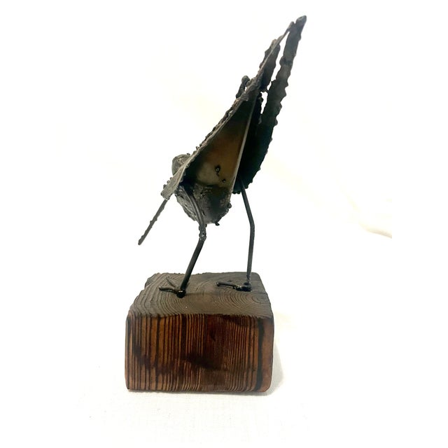 William Bowie Attributed Brutalist Bronze Welded Sandpiper Sculpture 1970 For Sale - Image 4 of 6