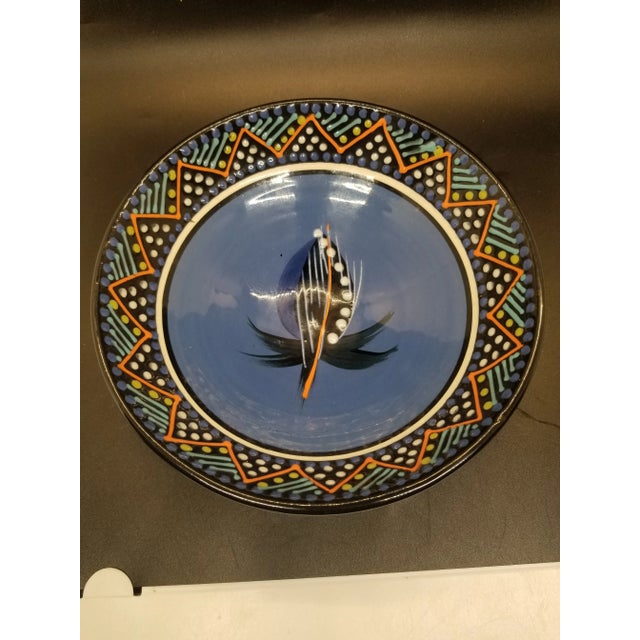 Vintage South African Ceramic Handcrafted Painted Bowl Artist Signed For Sale - Image 4 of 4