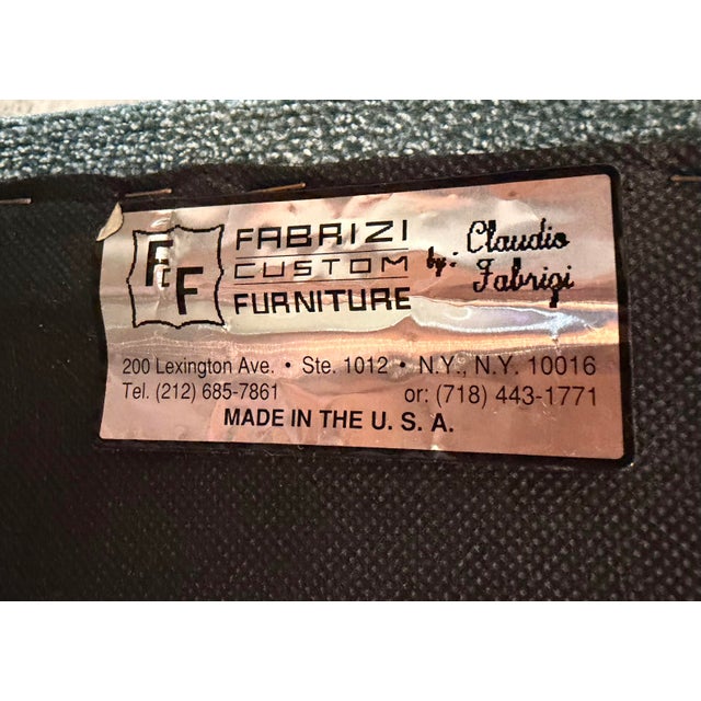 Turquoise Fabrizi Custom Furniture Chair With Ottoman For Sale - Image 8 of 8